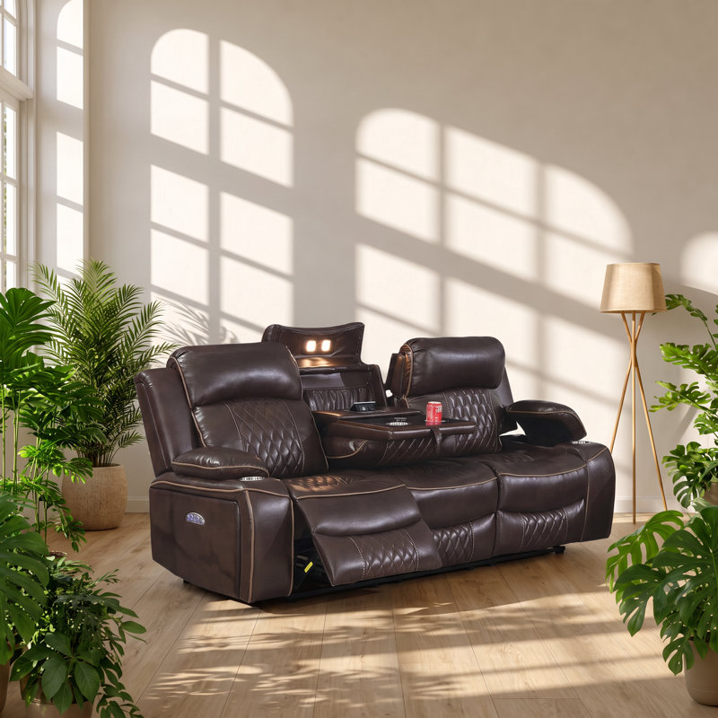 Canapé inclinable électrique en cuir synthétique l 80 po x P 38 po x H 41 po Kanepe