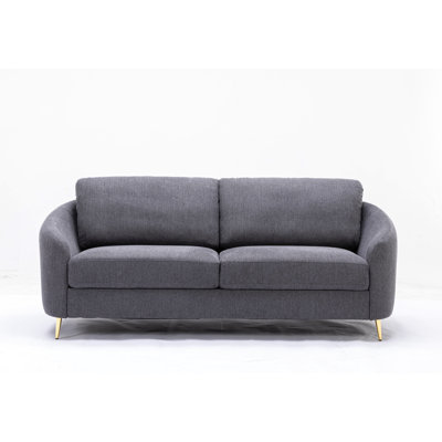 Elegant Gray Linen Upholstered , Covering Material, Relaxing Look Chic 2 Wooden Frame, Comfortable Pocket Coil Seat