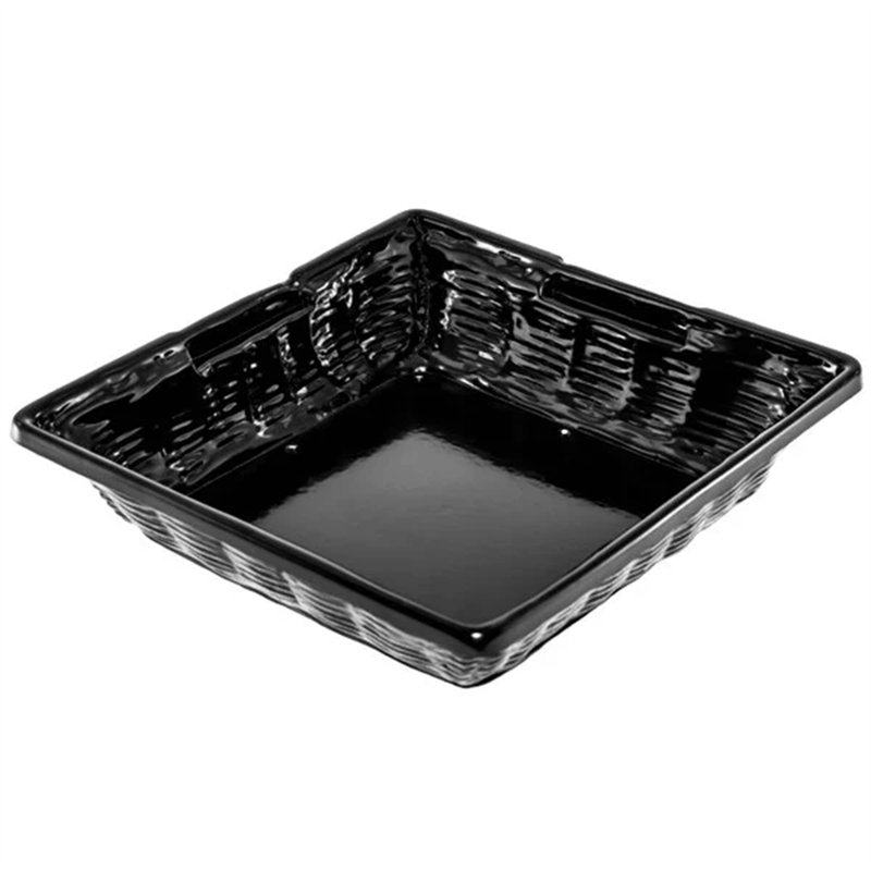 Panier en plastique à aspect osier avec trous Marco Company - WS-568EZ12162BH, H 2,85 po x l 11,4 po x P 11,4 po