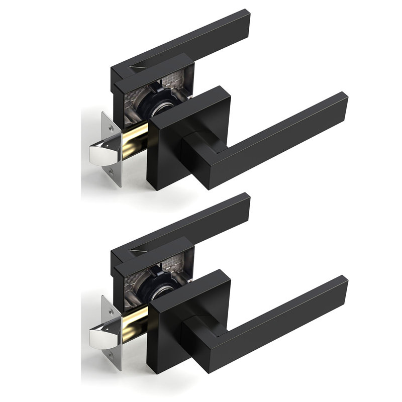 Ensemble de poignées de porte avec rosette carrée