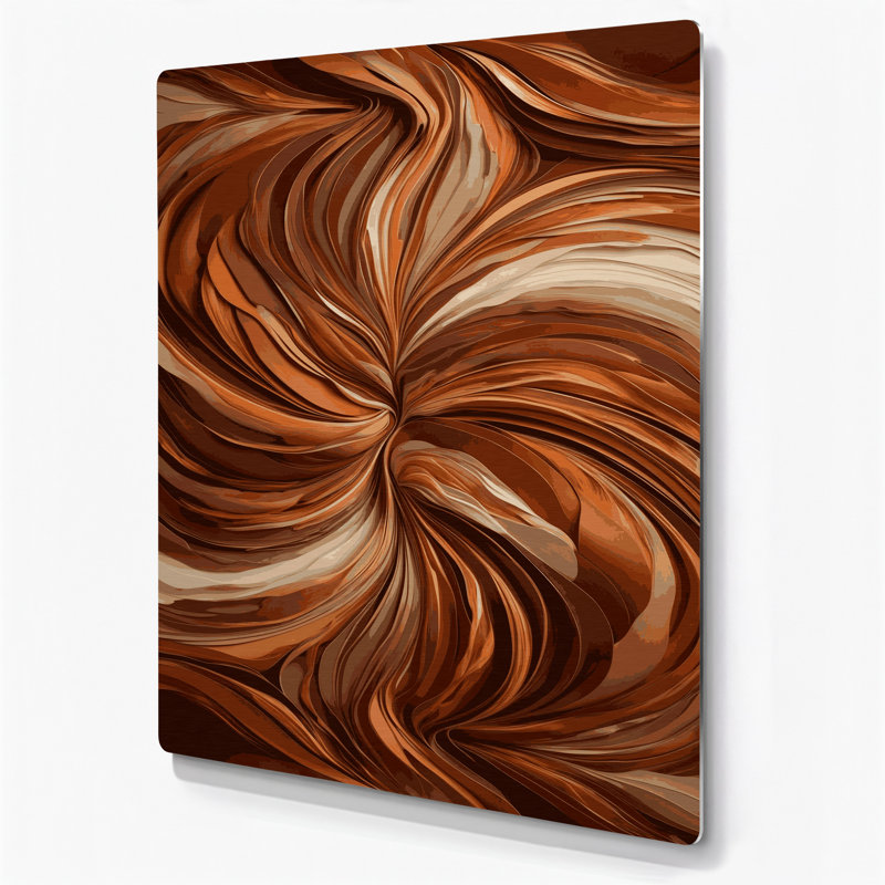 Abstract Landscape 20 Brown Metal Wall Art, 16" H x 20" W