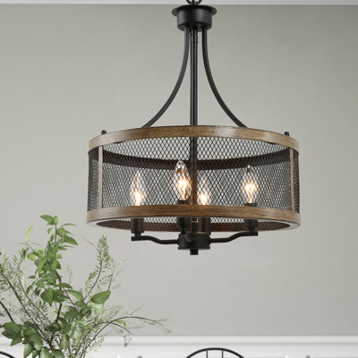 Luminaire suspendu cylindrique à 4 lumières 