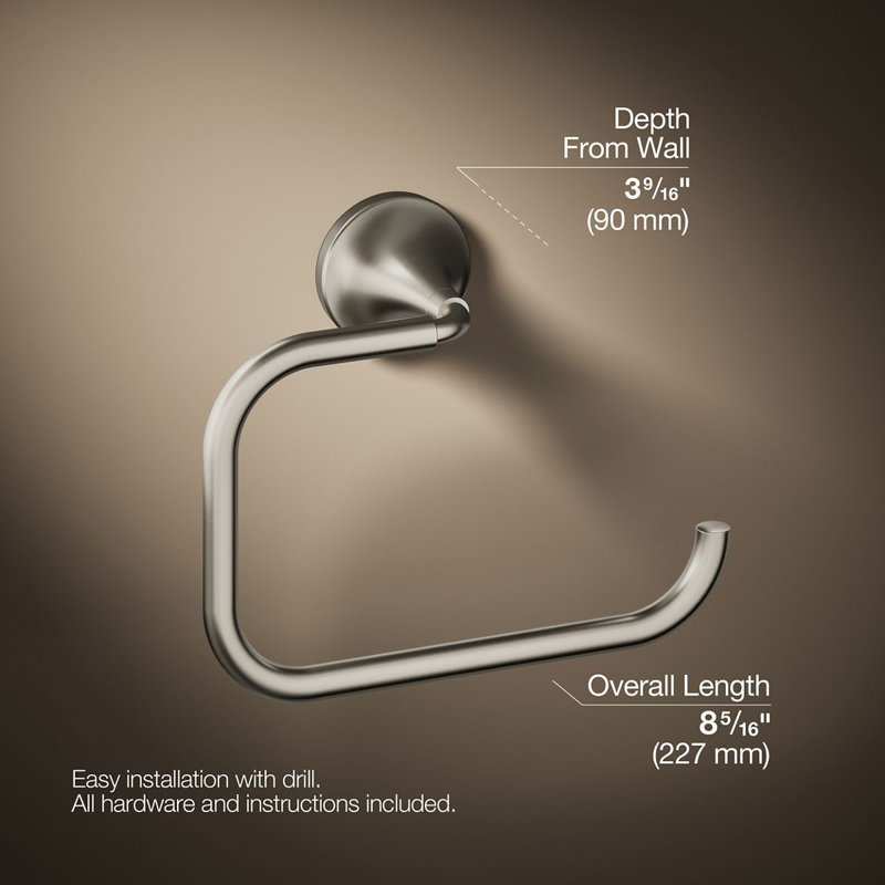 Tone Towel Ring, Vibrant Brushed Nickel