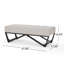 Banc contemporain gris avec coutures gaufrées sophistiquées, base l 46,54 po x P 17,5 po x H 16,76 po