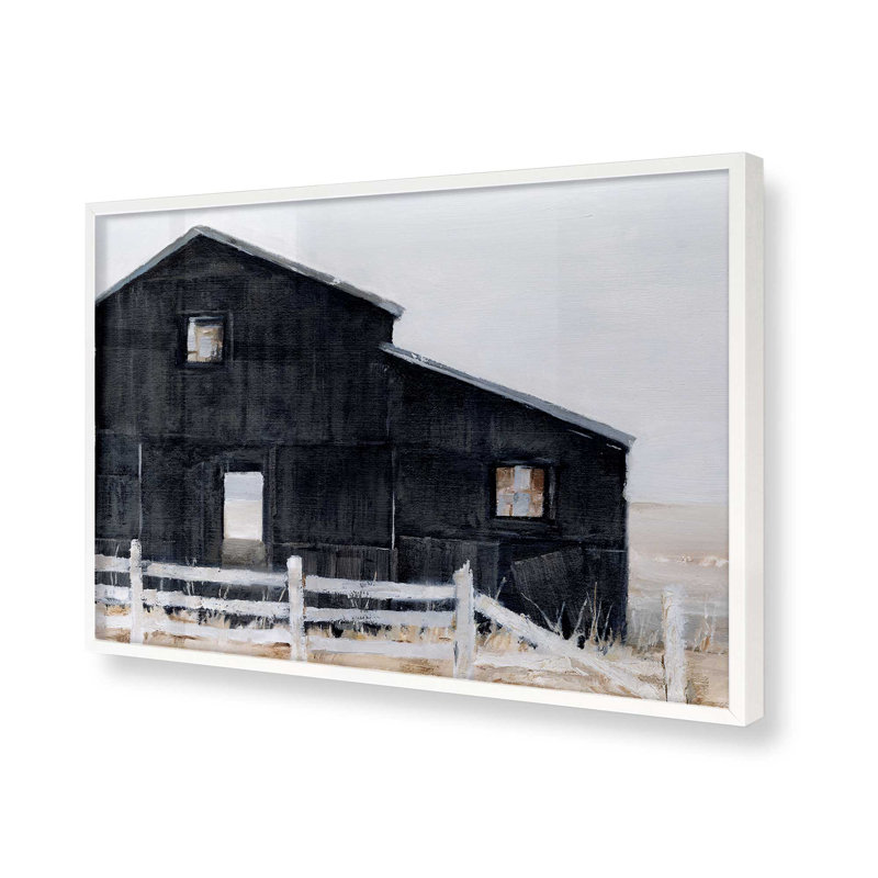 Grange noire patinée I, Blanc, H 17 po x l 21 po