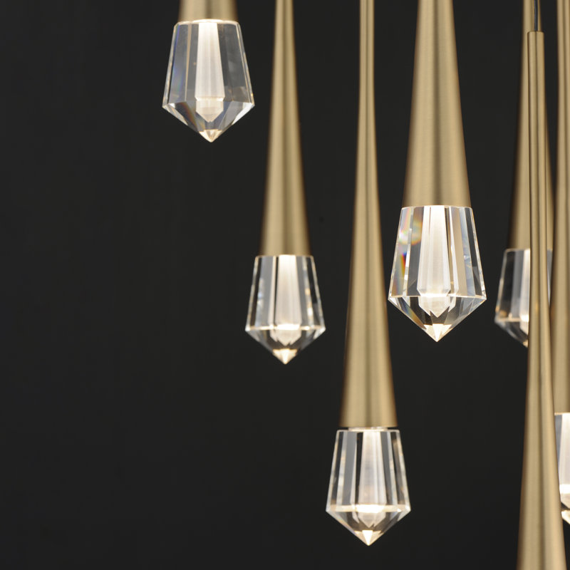 Luminaire suspendu 9 lumières, Or