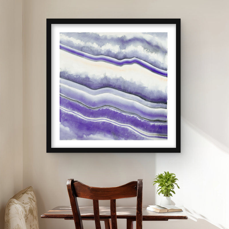Mauve géode - reproduction abstraite contemporaine encadrée pour la décoration