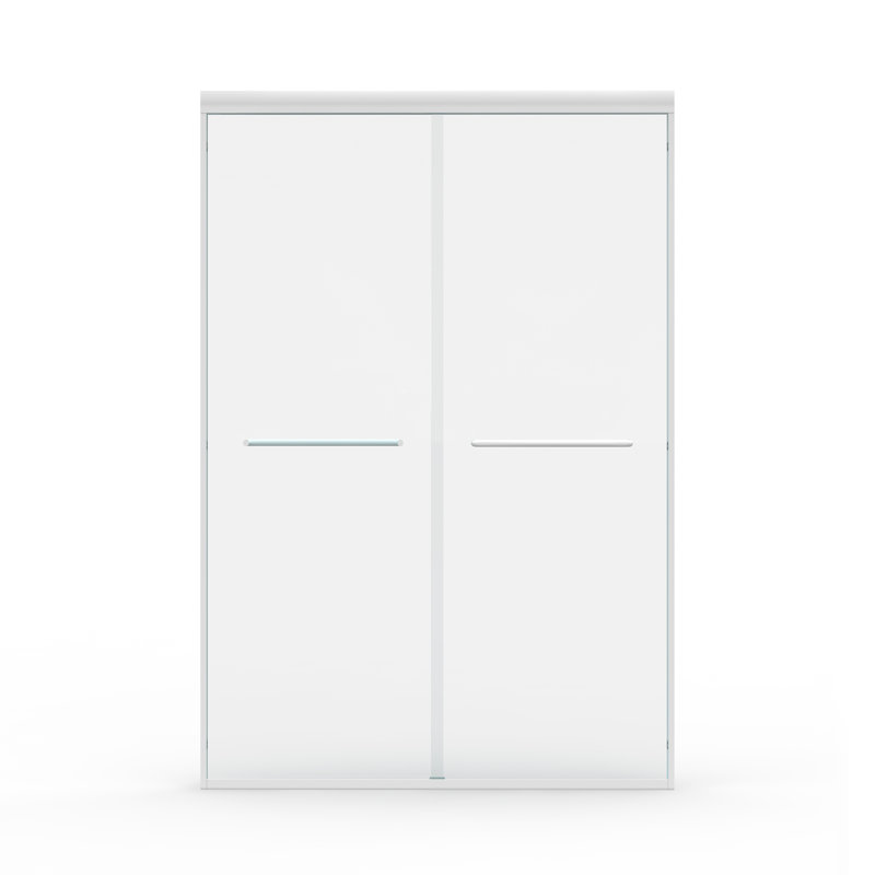 Double Sliding Shower Doors Tempered Glass Modern Bathroom