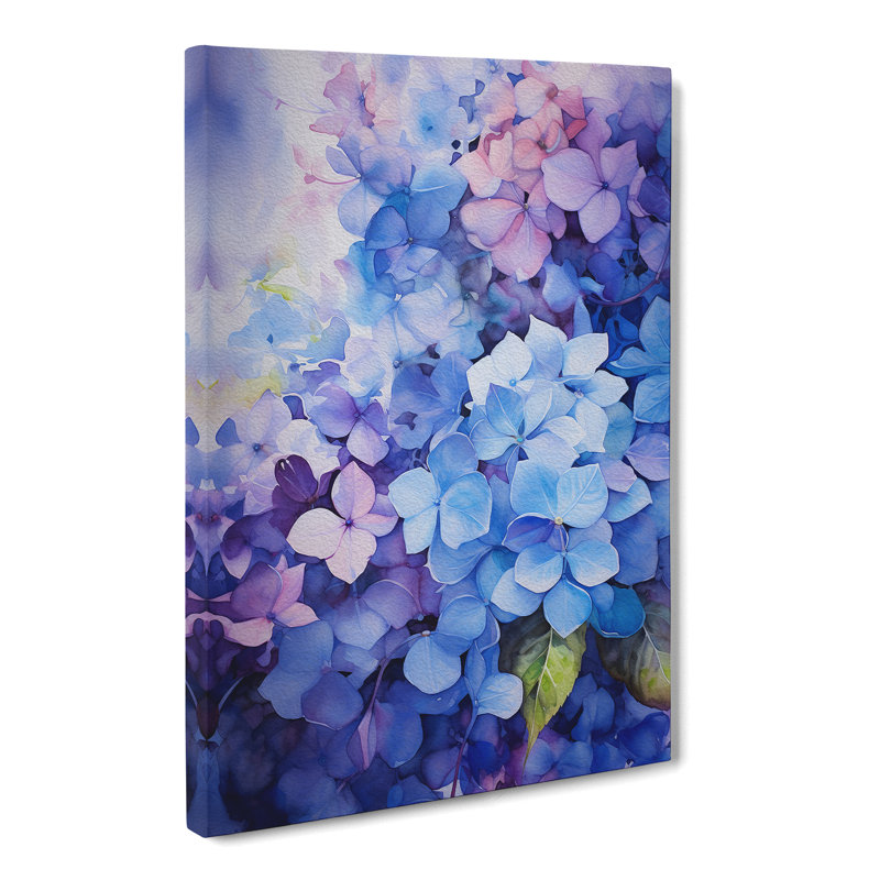 Hydrangea Action Painting - Print, 50cm H x 35cm W x 3cm D