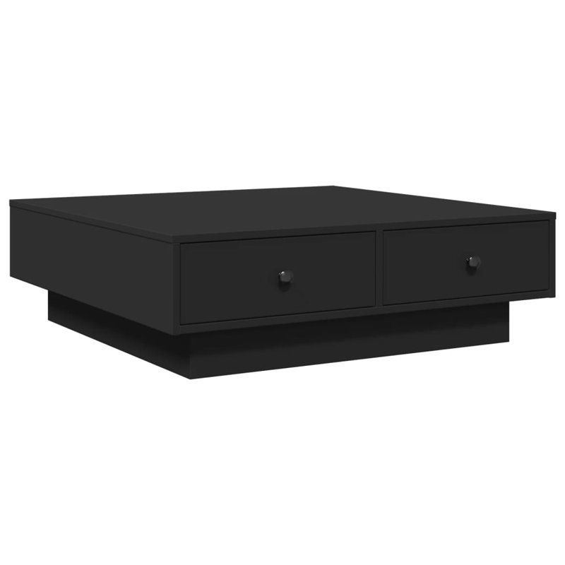 Godfred Pedestal Coffee Table, 90 x 90 x 28 cm (L x W x H), Black