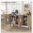 Sideboard Buffet Cabinet Coffee Bar Cabinet with 3 Rattan Doors Adjustable Shelves-2023889182