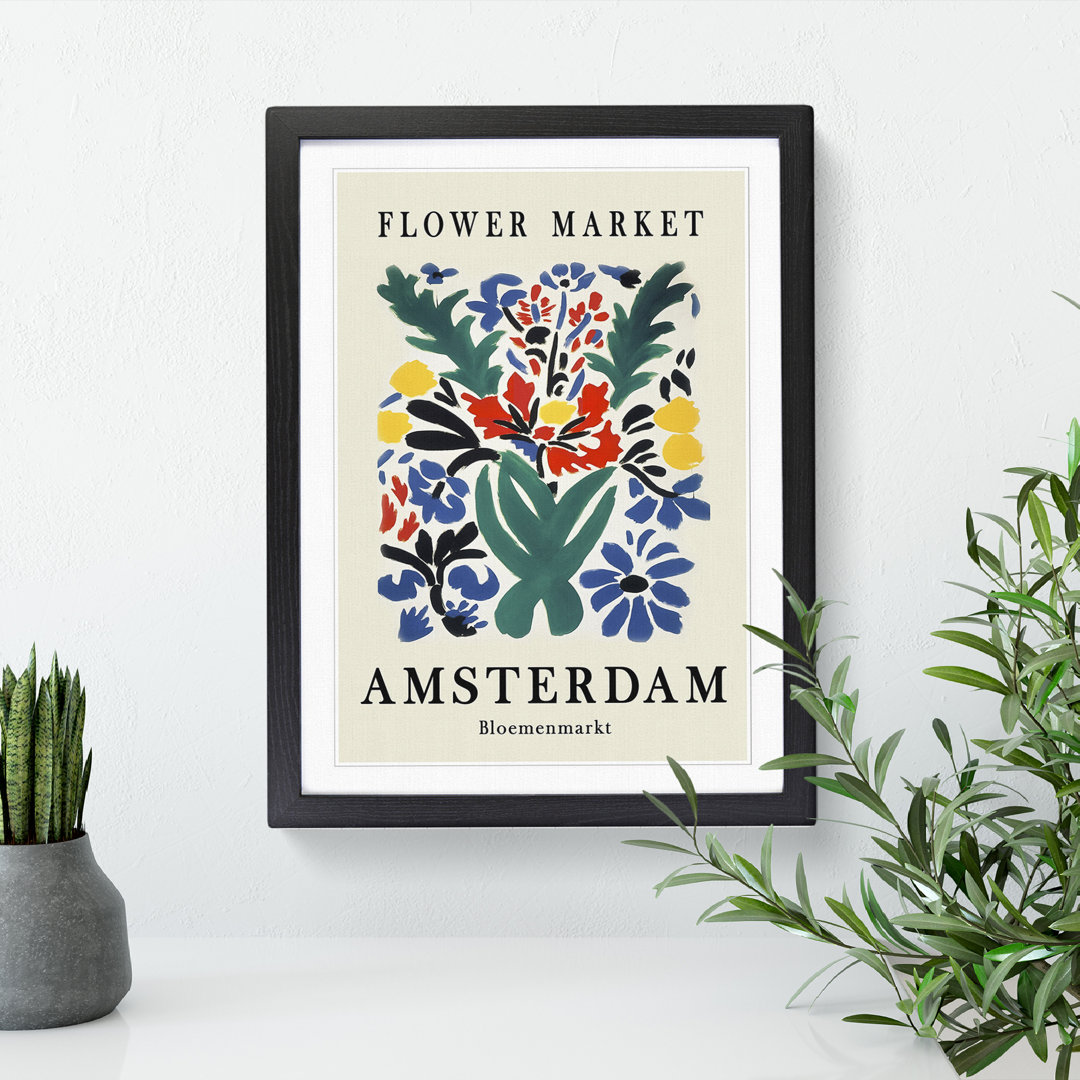 Amsterdam Flower Market Exhibition No.1 - Single Picture Frame Print on Wood