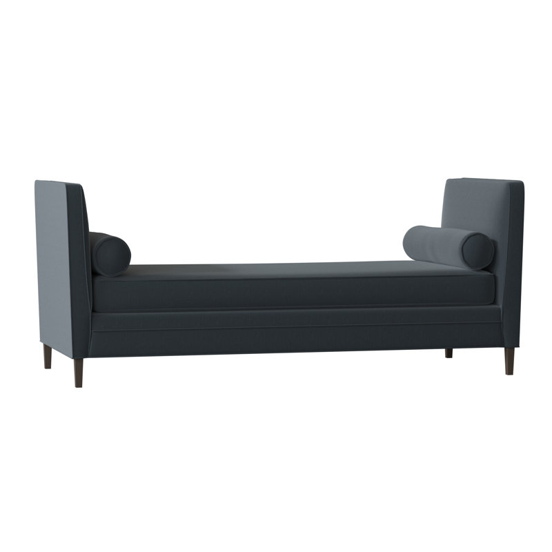 Banc rembourré Lydia, Sarcelle foncée Sachi, Argent