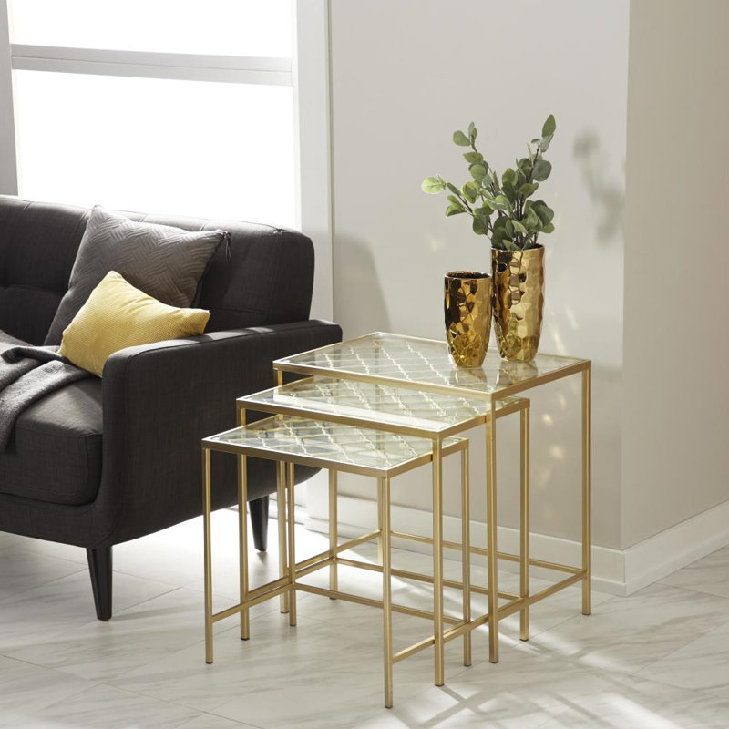 Table gigogne en verre Radner