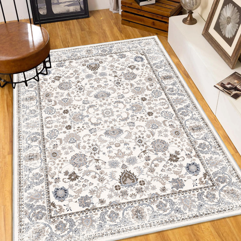 Area Rug Vintage Bohemia Large Persian Non-Slip Washable Rug For Living Room Kitchen Bedroom Living Room, Rectangle 8' x 10'
