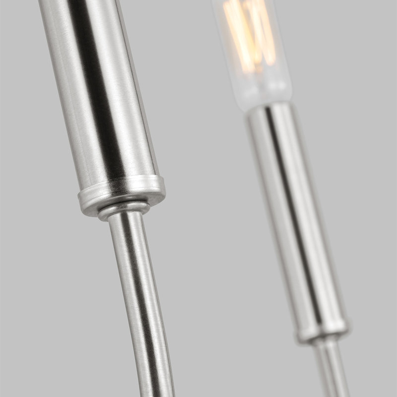 Lustre 5 lumières façon bougie Kendrey , Nickel brossé