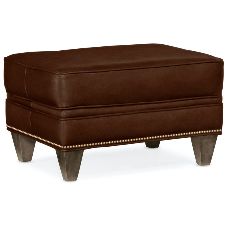 Reddish Ottoman, French Natural, Cobblestone, Aline Light Gray Stonewash Genuine Leather