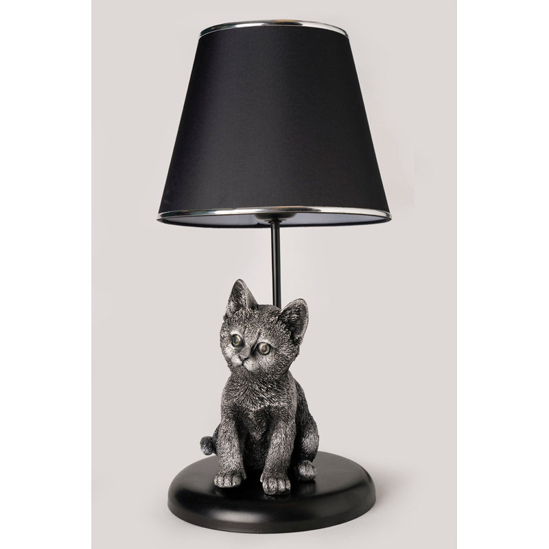 Lampe de table en métal Hecker, Noir / argent, Noir