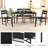 Modern Farmhouse Style 5-Piece Dining Room Table And Chairs Set, Rectangle Small Kitchen Table Set With 4 Chairs And Storage Rack, Particle Board Top And Metal Frame Dinette Set For 4, Space-Saving Design Bar Table Set-1626502231