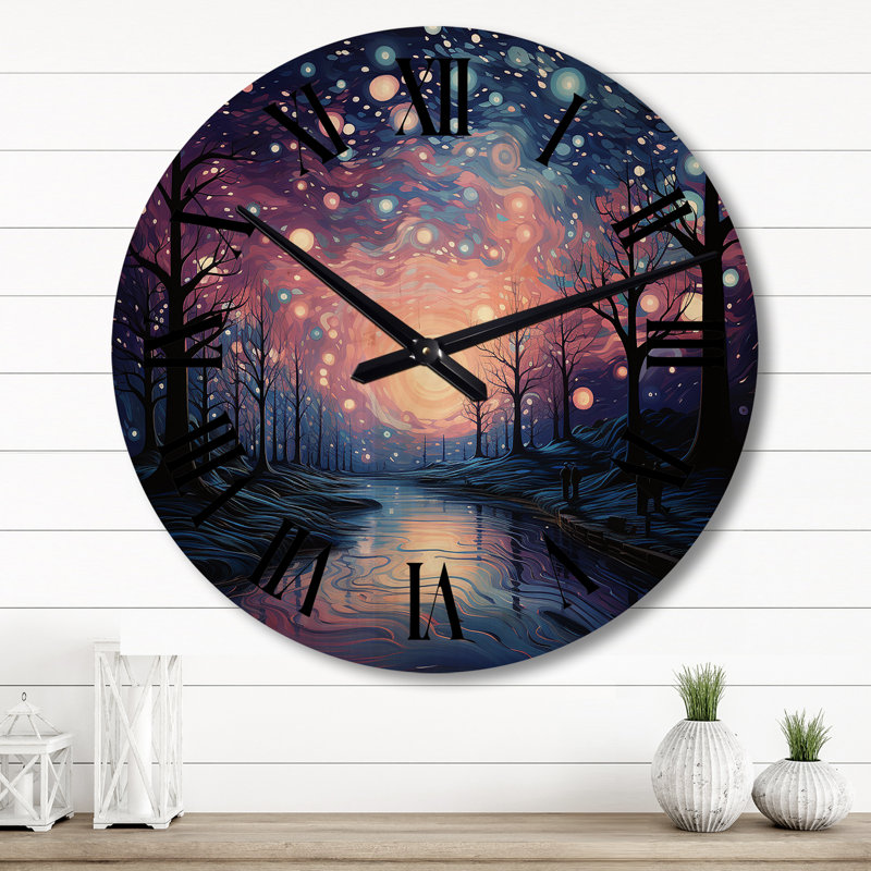 Horloge murale en bois massif Murraysville, Grand