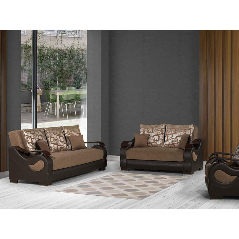 Canapé-lit rembourré avec rangement Primenest Urbanova Collection, Brun