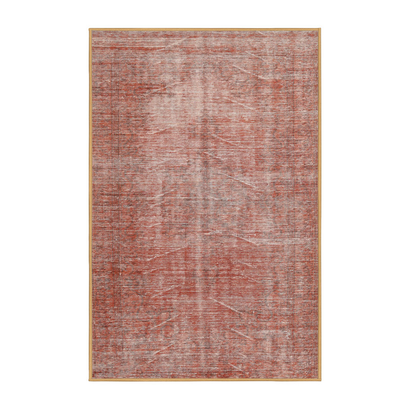 Tapis abstrait en laine brun clair / beige, Rectangle 6 pi x 9 pi