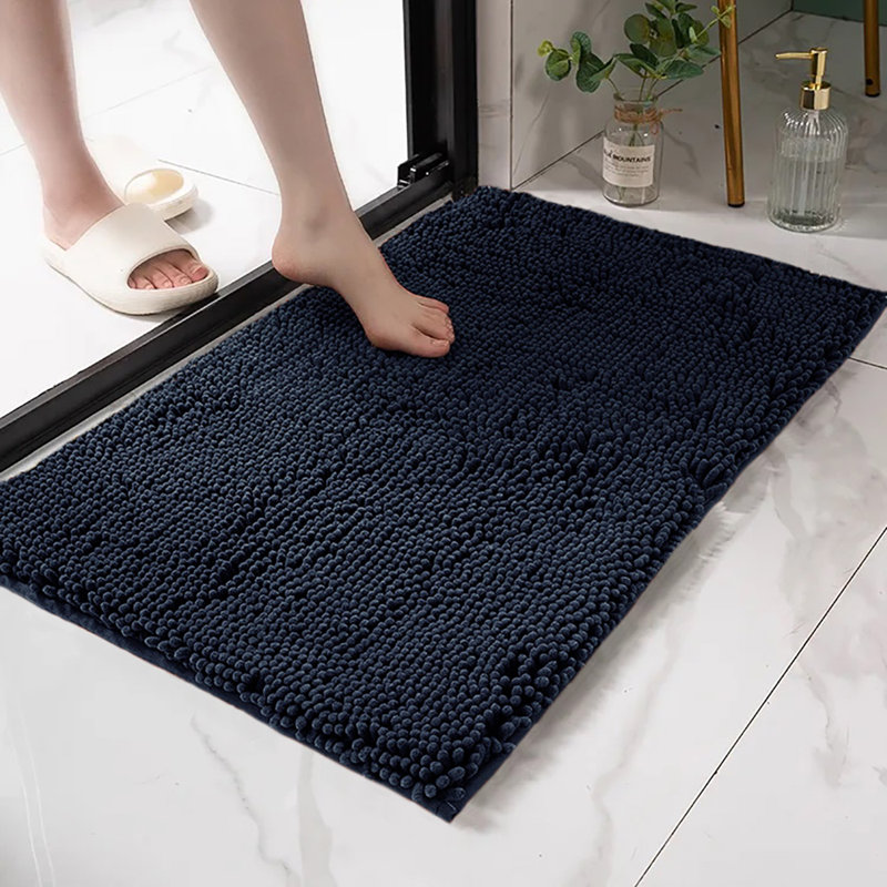 Latrone Non-Slip Shower Mat, Navy Blue