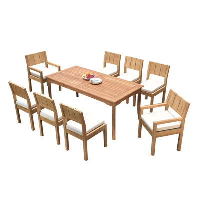 Ensemble repas 9 pièces teck Gillette
