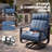 4-Piece Sofa Set with 5.2” Thick Padded Zippered Cushions, Blue Stripe-960246308