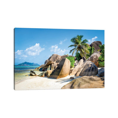 Beach Anse Source D'Argent, La Digue, Seychelles by Jan Becke - Wrapped Canvas Print