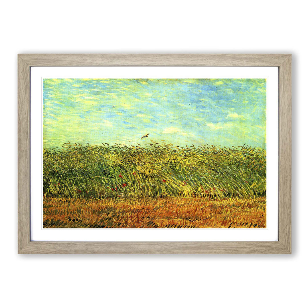 Wheat Field and a Lark by Vincent Van Gogh - Framed Print