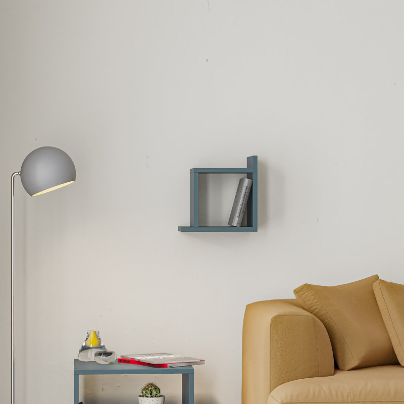 2 Piece Square Floating Shelf, Turquoise