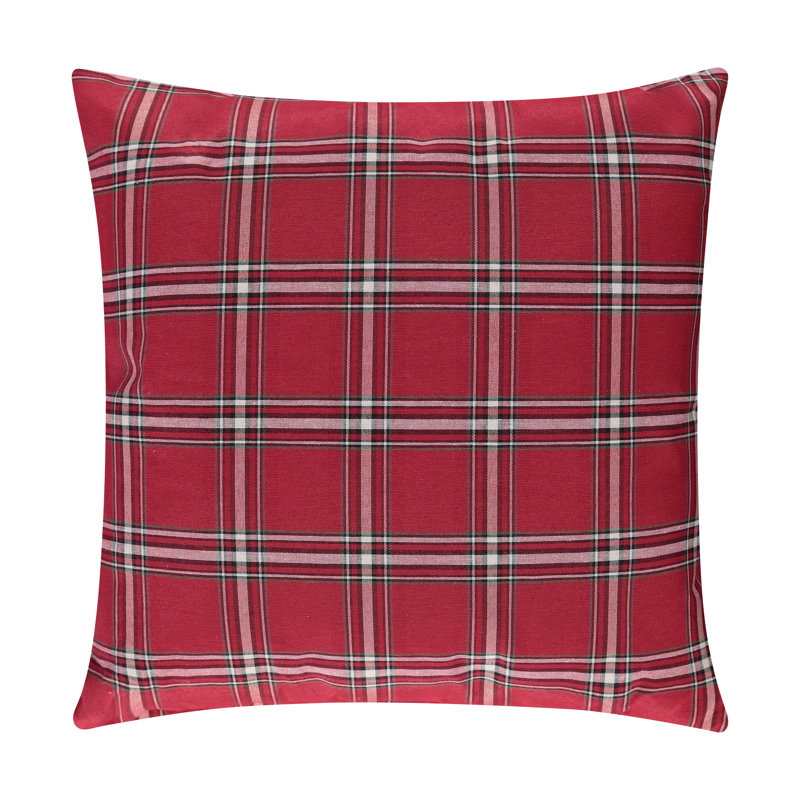 Housse de coussin S&G Rouge Royal Plaid, 24 po x 24 po