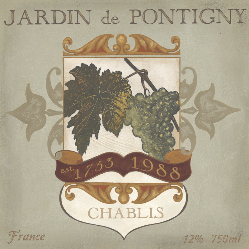 «Vintage Wine Labels I» par June Erica Vess - impression sur toile tendue, H 12 po x l 12 po x P 1,25 po