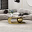 Table basse 49,2 pouces ovale en faux marbre avec base en acier inoxydable