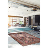 Tapis bleu foncé Teimani 4 pi 0 po x 7 pi 2 po