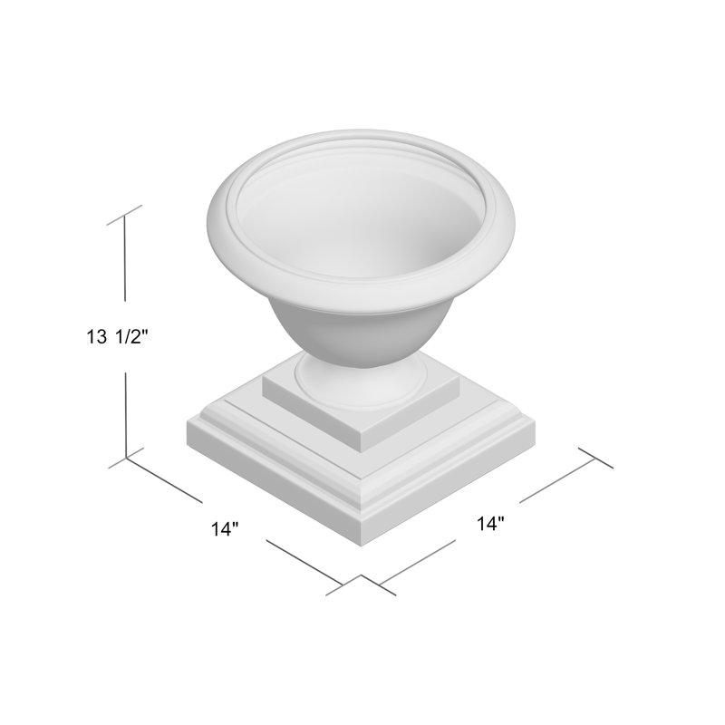 Urne à fleurs en pierre Moreland, Mousse anglaise, H 13,5 po x l 14 po x P 14 po
