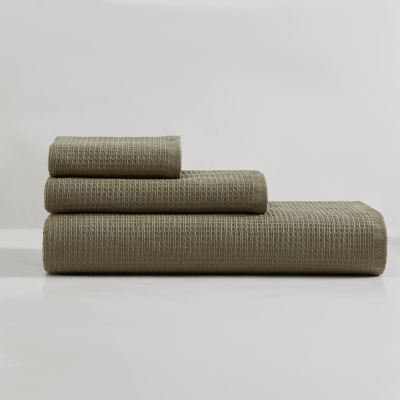 Ensemble de serviettes en coton 3 pièces Essence Calvin Klein Eternity, Vert foncé