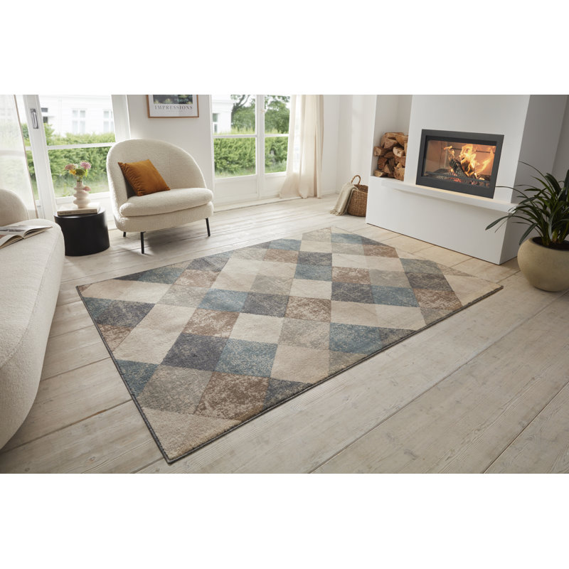 Handwoven Ivory/Grey/Brown Rug, Rectangular 160 x 235cm