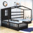  Twin Wood House Bed with Fence and Slatted Frame-1577662659