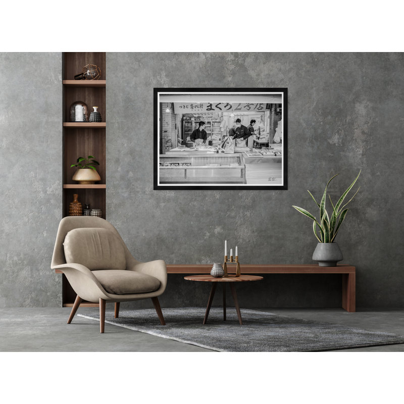 Fish Market II In Black And White Print by Tim Klein