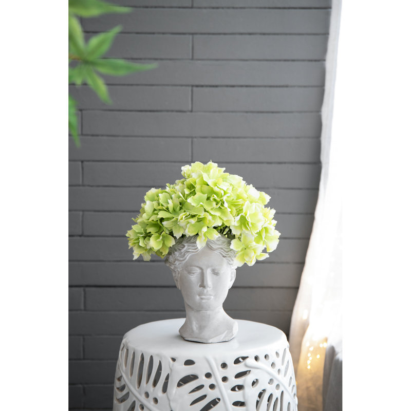 Vase d'intérieur en ciment de style grec - poids de 4,5 lb, 6,3 po x 5,9 po x 9,1 po, vase gris pour pot de fleurs pour jardin