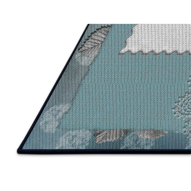 Tapis bleu / vert Sweetwater, Rectangle 5 pi x 7 pi