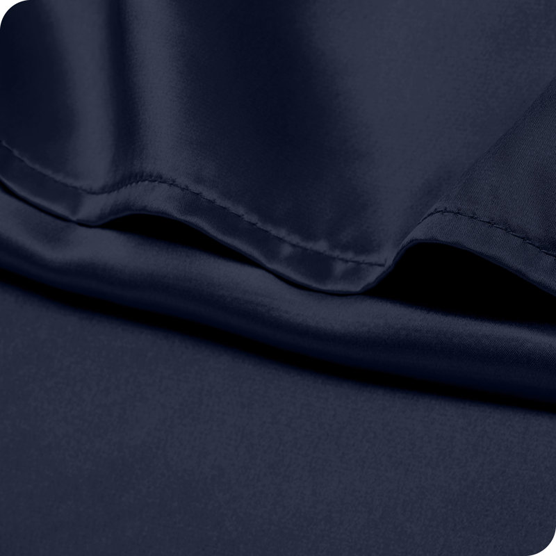 Midnight Blue Satin Standard/Queen Pillowcase Set