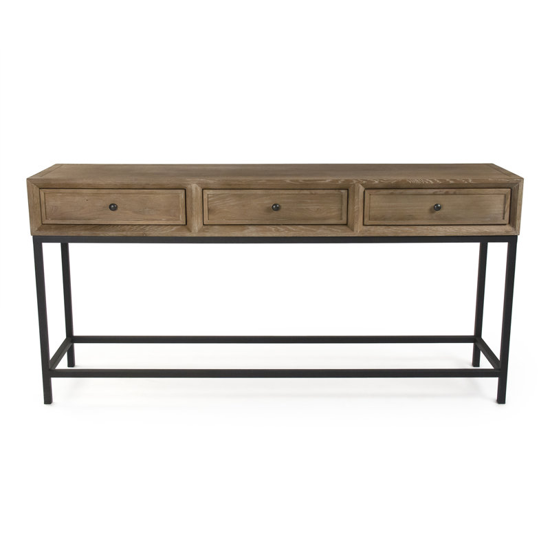 Bekelja 65'' Solid Wood Top Console Table