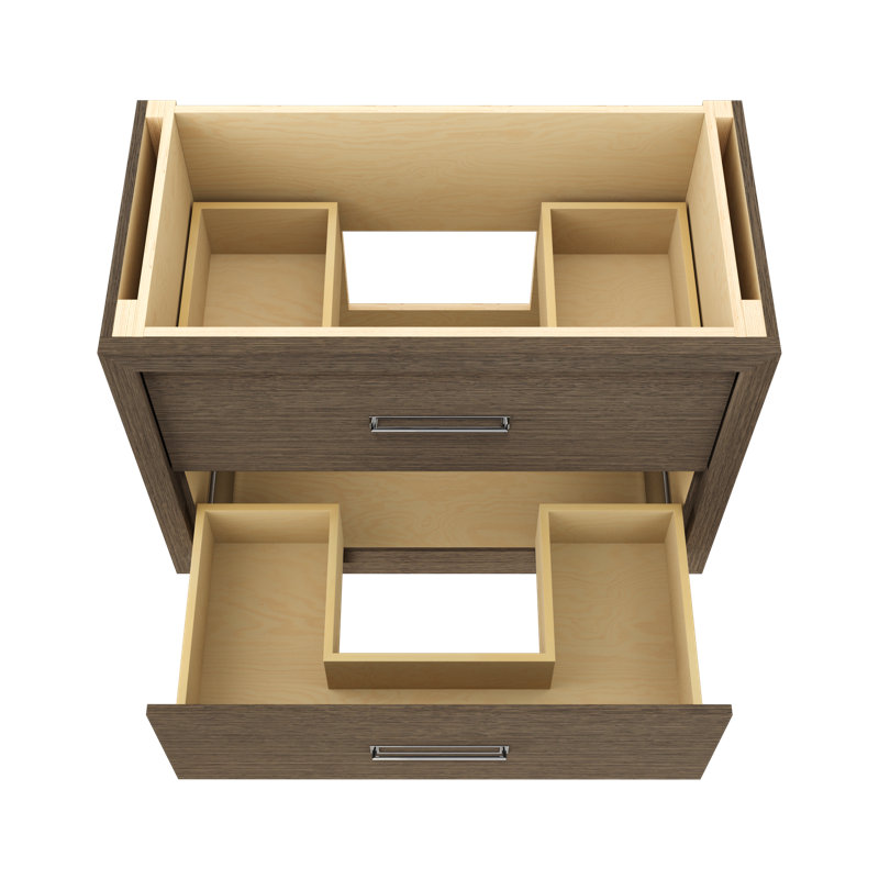 Avalon Two-Drawer Single Bath Vanity, Smoked Modern, Polished Chrome, 42"