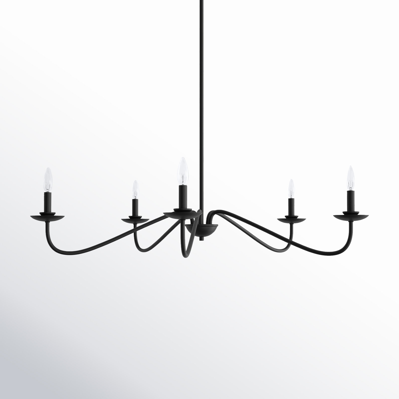 Abigeal 5 - Light Candle Style Classic Chandelier Finish: Matte Black, image size:1600x1600
