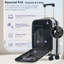 Ensemble de bagage à ouverture frontale 3 pièces, valise de transport rigide avec port USB, bagage extensible avec poignée et roulettes à verrou TSA