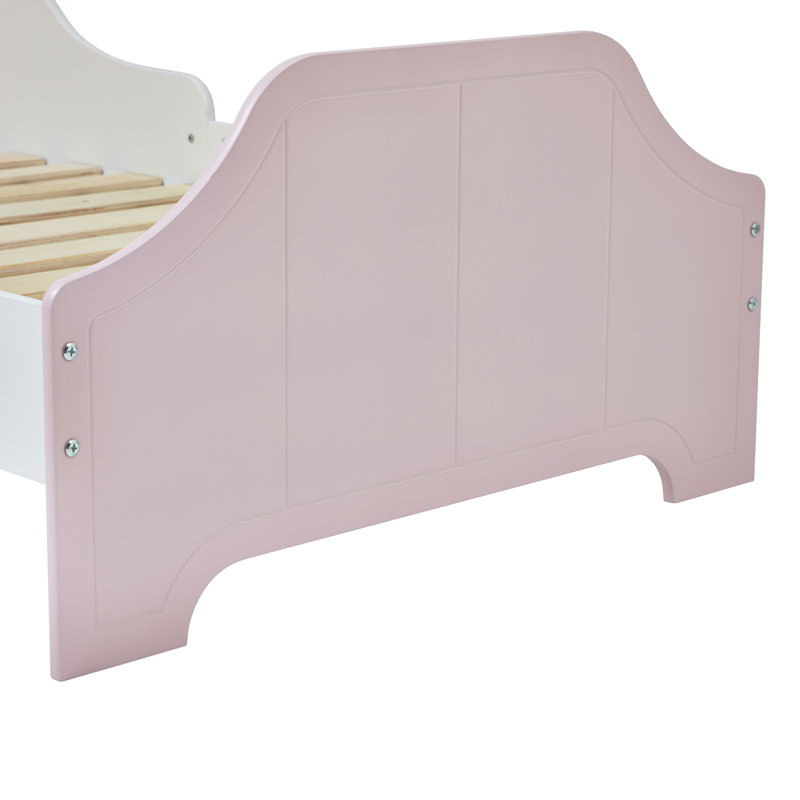 Two Tone Toddler Bed, Pink/White