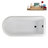 62" Streamline Clawfoot Tub,Tray,Drain, Clawfeet-101628984-102218230